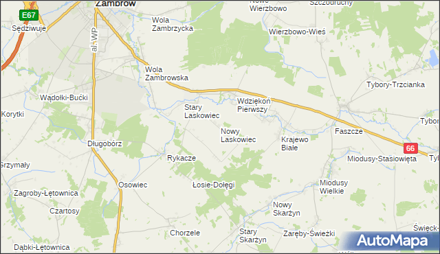 mapa Nowy Laskowiec, Nowy Laskowiec na mapie Targeo