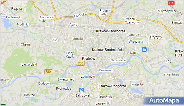 mapa Stare Miasto gmina Kraków, Stare Miasto gmina Kraków na mapie Targeo