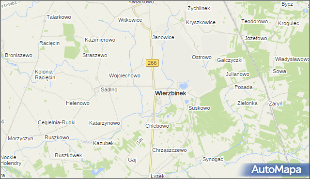 mapa Wierzbinek, Wierzbinek na mapie Targeo