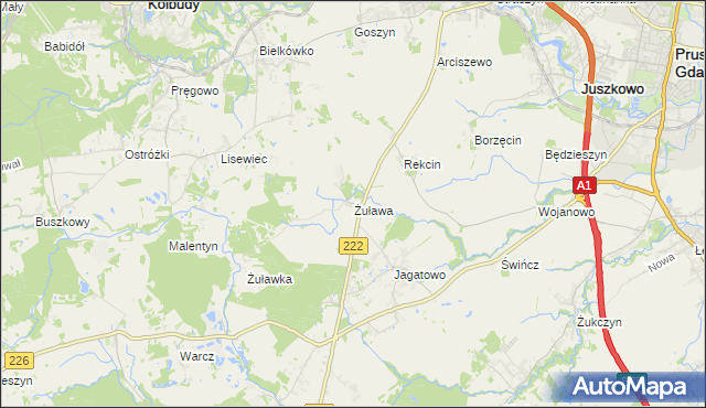 mapa Żuława, Żuława na mapie Targeo