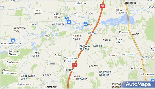 mapa Dąbrówka Podłężna, Dąbrówka Podłężna na mapie Targeo