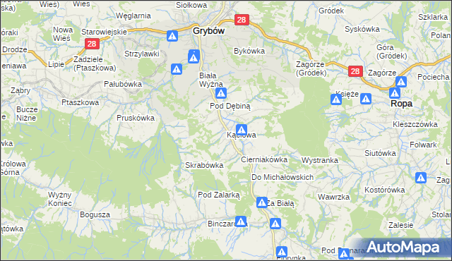 mapa Kąclowa, Kąclowa na mapie Targeo