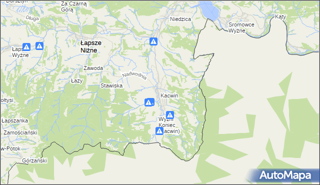 mapa Kacwin, Kacwin na mapie Targeo