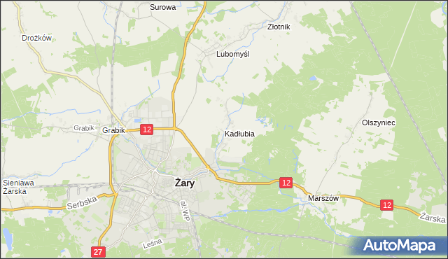 mapa Kadłubia, Kadłubia na mapie Targeo