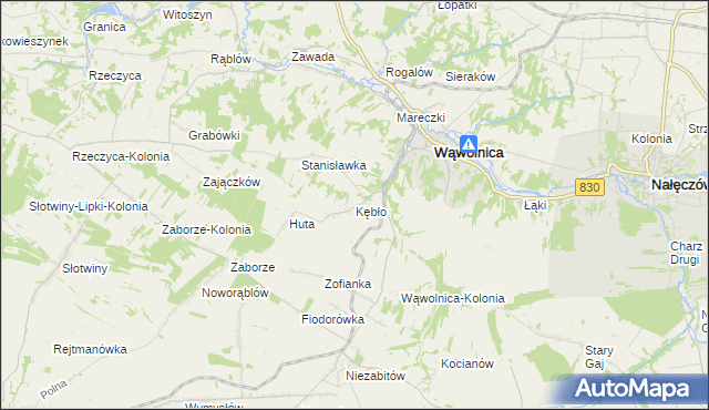 mapa Kębło, Kębło na mapie Targeo