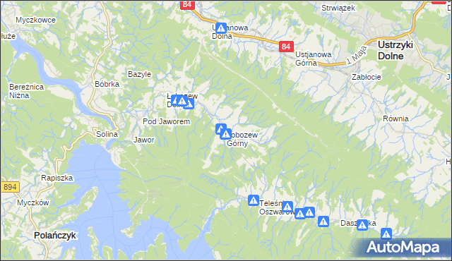 mapa Łobozew Górny, Łobozew Górny na mapie Targeo