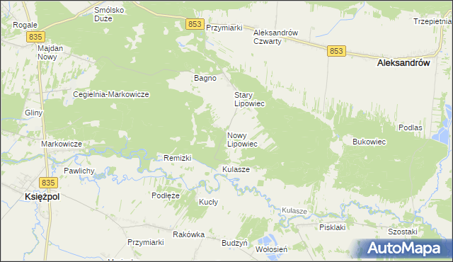 mapa Nowy Lipowiec, Nowy Lipowiec na mapie Targeo