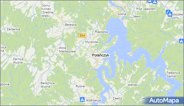 mapa Polańczyk, Polańczyk na mapie Targeo