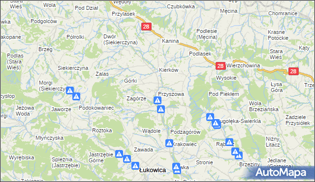 mapa Przyszowa, Przyszowa na mapie Targeo