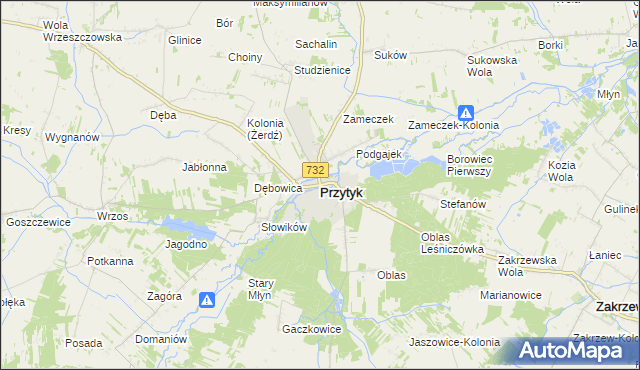 mapa Przytyk, Przytyk na mapie Targeo