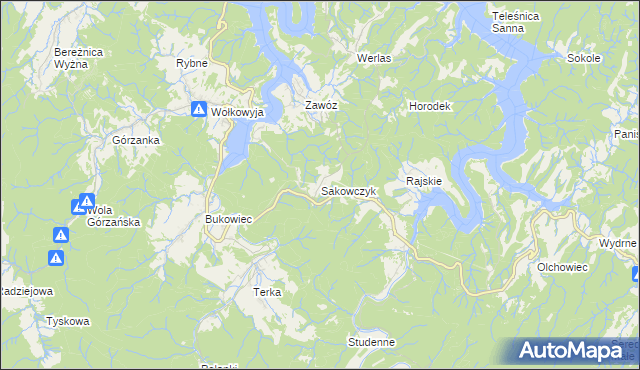 mapa Sakowczyk, Sakowczyk na mapie Targeo