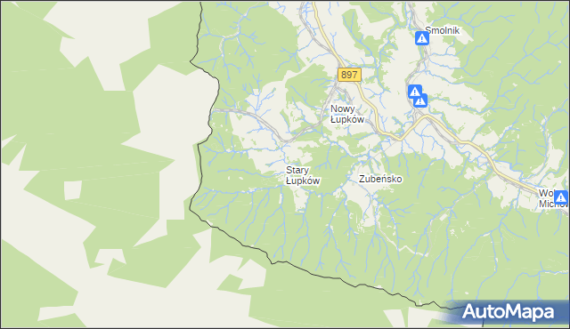 mapa Stary Łupków, Stary Łupków na mapie Targeo