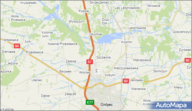 mapa Szczęsna, Szczęsna na mapie Targeo