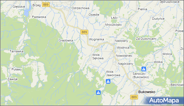 mapa Wola Sękowa, Wola Sękowa na mapie Targeo