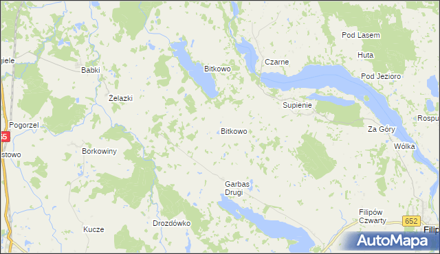 mapa Bitkowo gmina Filipów, Bitkowo gmina Filipów na mapie Targeo