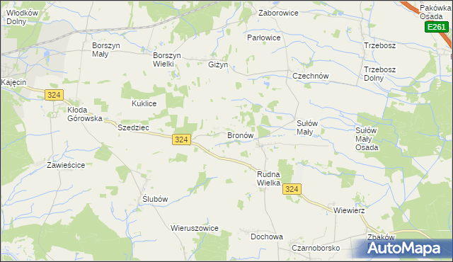 mapa Bronów gmina Góra, Bronów gmina Góra na mapie Targeo