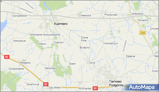 mapa Brzezno, Brzezno na mapie Targeo