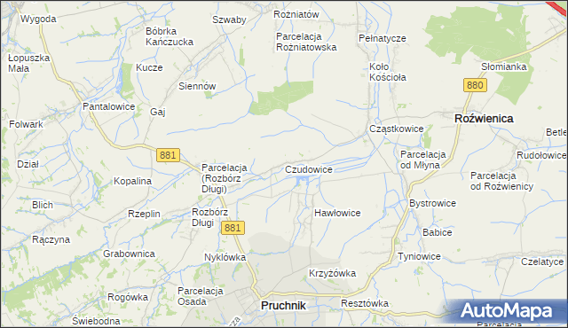 mapa Czudowice, Czudowice na mapie Targeo