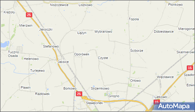 mapa Czyste gmina Inowrocław, Czyste gmina Inowrocław na mapie Targeo