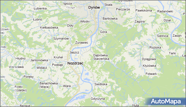 mapa Dąbrówka Starzeńska, Dąbrówka Starzeńska na mapie Targeo