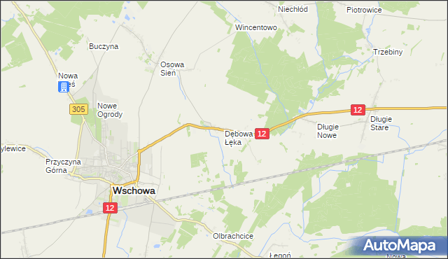 mapa Dębowa Łęka, Dębowa Łęka na mapie Targeo