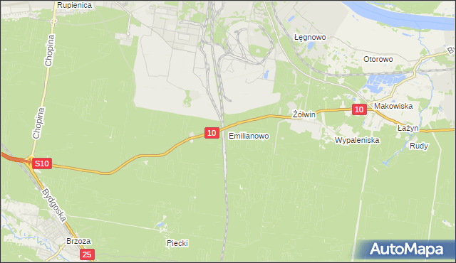 mapa Emilianowo gmina Nowa Wieś Wielka, Emilianowo gmina Nowa Wieś Wielka na mapie Targeo