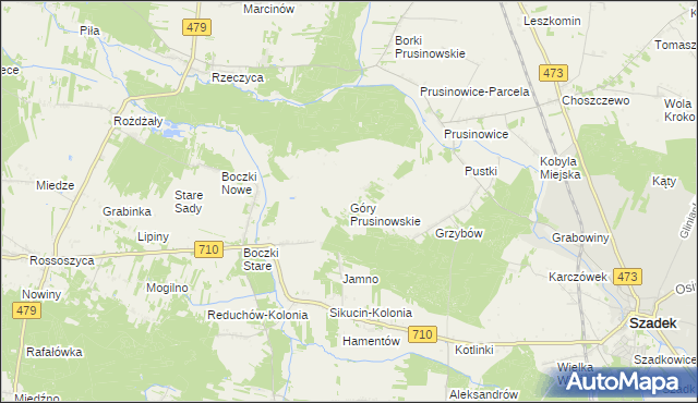 mapa Góry Prusinowskie, Góry Prusinowskie na mapie Targeo