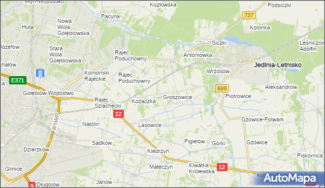 mapa Groszowice, Groszowice na mapie Targeo