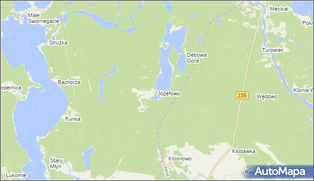 mapa Józefowo gmina Chojnice, Józefowo gmina Chojnice na mapie Targeo