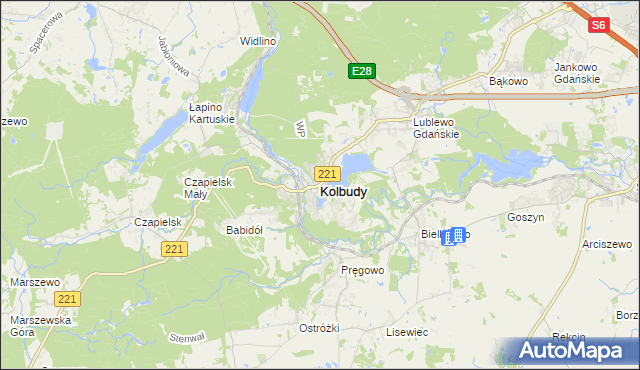 mapa Kolbudy, Kolbudy na mapie Targeo
