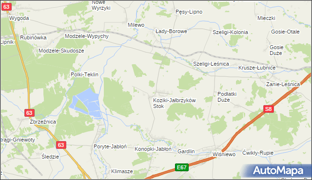 mapa Konopki-Jałbrzyków Stok, Konopki-Jałbrzyków Stok na mapie Targeo