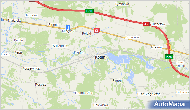 mapa Kotuń powiat siedlecki, Kotuń powiat siedlecki na mapie Targeo