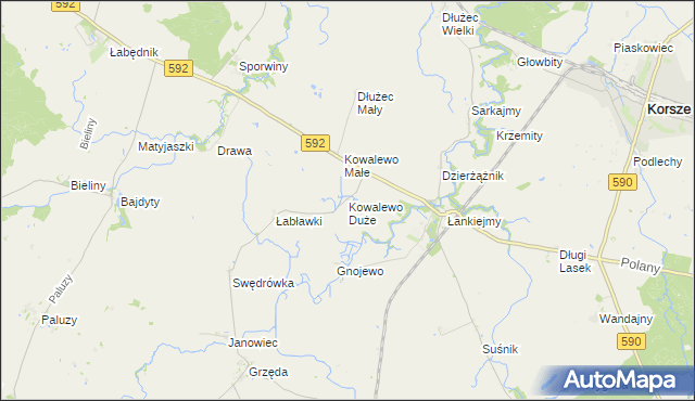 mapa Kowalewo Duże, Kowalewo Duże na mapie Targeo