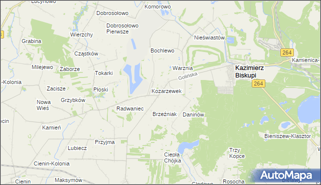 mapa Kozarzew, Kozarzew na mapie Targeo
