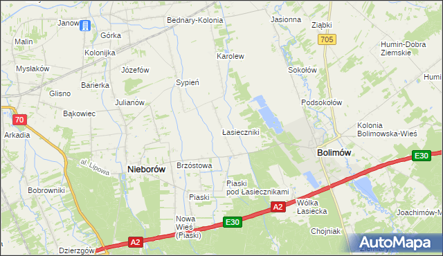 mapa Łasieczniki, Łasieczniki na mapie Targeo