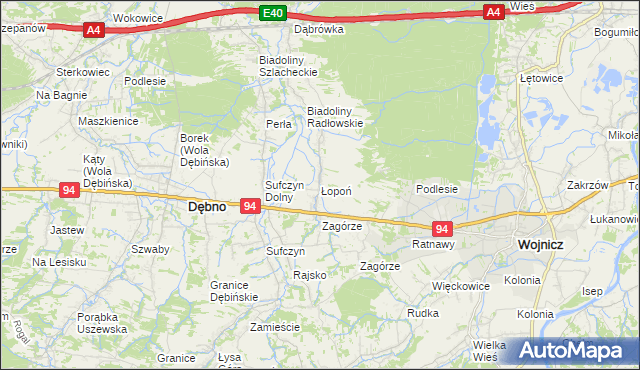 mapa Łopoń, Łopoń na mapie Targeo