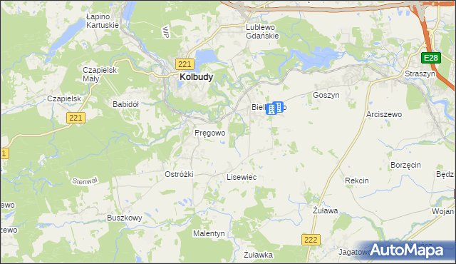 mapa Miechucińskie Chrósty, Miechucińskie Chrósty na mapie Targeo