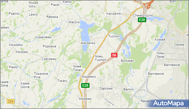 mapa Nowy Tuchom, Nowy Tuchom na mapie Targeo