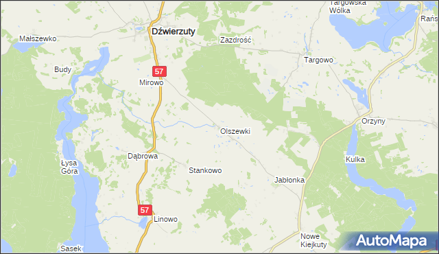 mapa Olszewki, Olszewki na mapie Targeo