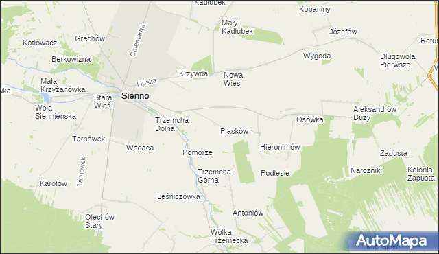 mapa Piasków, Piasków na mapie Targeo