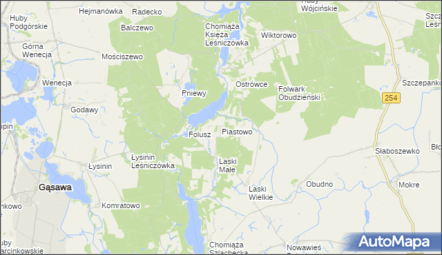 mapa Piastowo gmina Gąsawa, Piastowo gmina Gąsawa na mapie Targeo