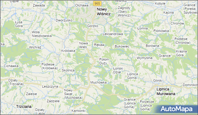 mapa Połom Duży, Połom Duży na mapie Targeo