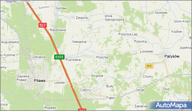 mapa Poschła, Poschła na mapie Targeo