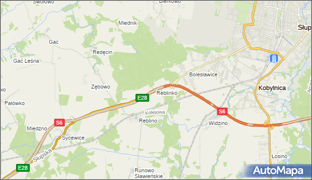 mapa Reblinko, Reblinko na mapie Targeo