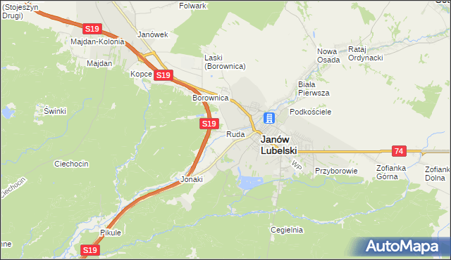 mapa Ruda gmina Janów Lubelski, Ruda gmina Janów Lubelski na mapie Targeo