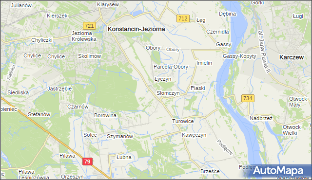 mapa Słomczyn gmina Konstancin-Jeziorna, Słomczyn gmina Konstancin-Jeziorna na mapie Targeo