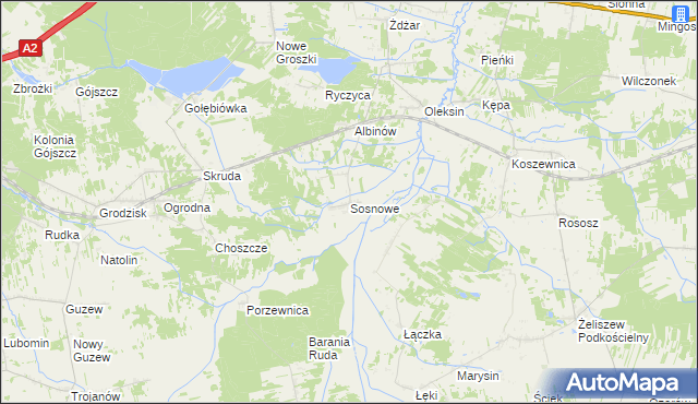 mapa Sosnowe, Sosnowe na mapie Targeo