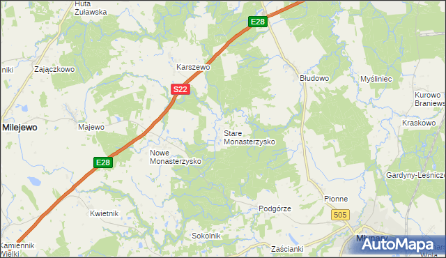 mapa Stare Monasterzysko, Stare Monasterzysko na mapie Targeo