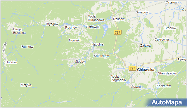 mapa Stefanków gmina Chlewiska, Stefanków gmina Chlewiska na mapie Targeo