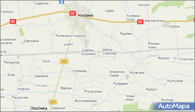 mapa Straszkówek, Straszkówek na mapie Targeo